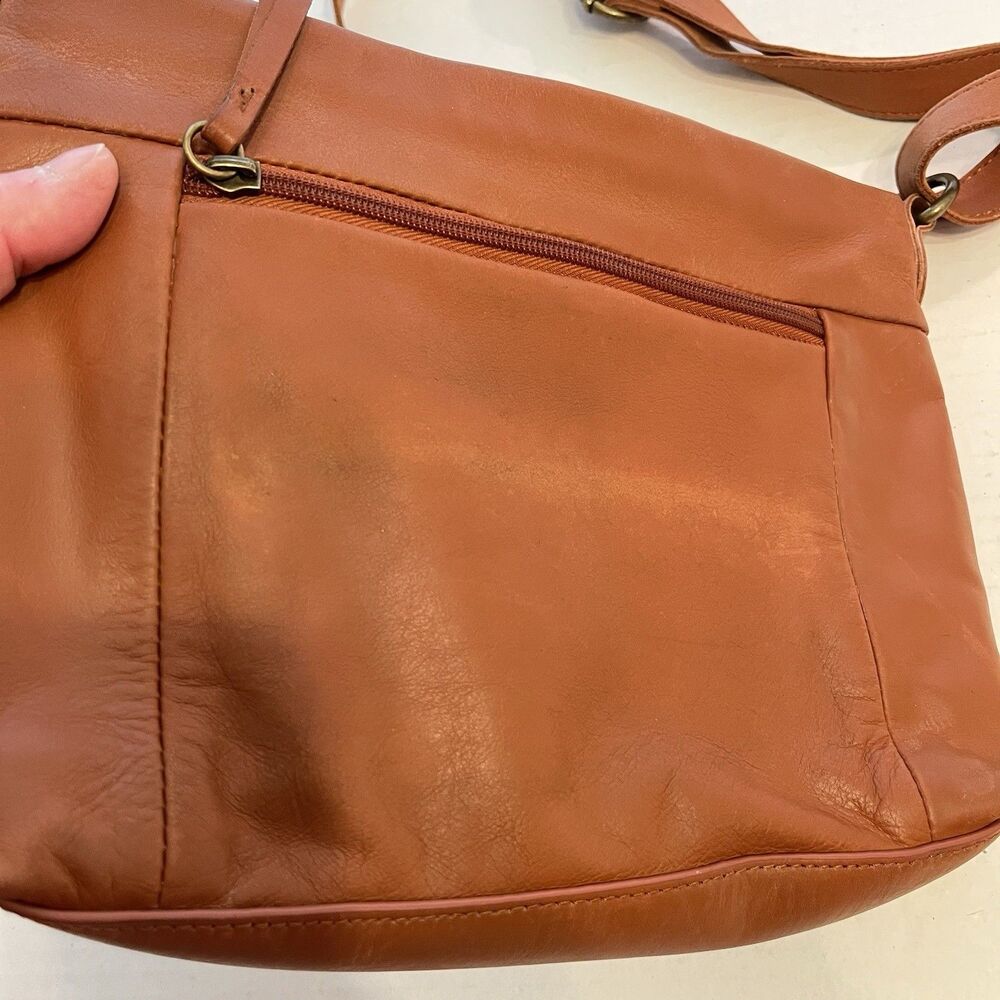 The Sak Rust Brown Melrose Crossbody Leather Bag Boho Western Hippie Career Work - Picture 7 of 12